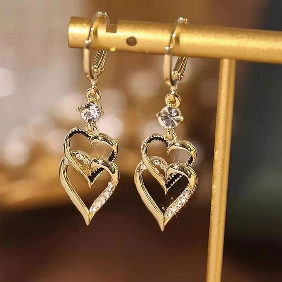 karymi Hollow Out Double Heart Earrings Drop Earrings Hoop Earrings for Women Birthday Gifts for Women Week