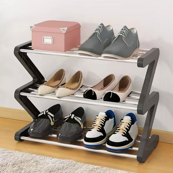 Limited Time Deal karymi Ingenious Z Type Shoe Rack Easy Household Shoe Storage Rack Dormitory Multi Layer Assembly Shoe Rack Birthday Gifts for Women Tailgating Organizers and Storage