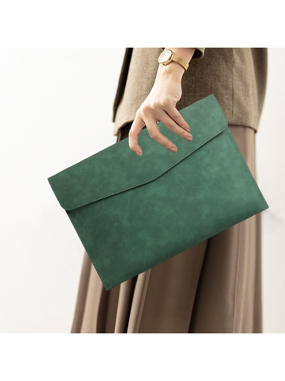 Magnetic Lock Leather File Bag A4 Paper File Bag Folder Bag Data Business Easy Briefcase Bag Today's Gifts for Men