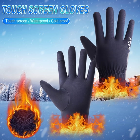 karymi Men Women Winter Sport Reflective Cycling Riding Mitten Men's Plus Thick TouchScreen Warm Glove Weekly flyer Travel Essentials