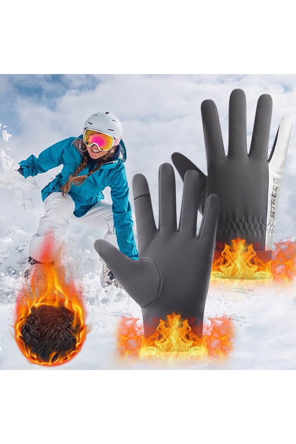 Men Women Winter Sport Reflective Cycling Riding Mitten Men's Plus Thick TouchScreen Warm Glove