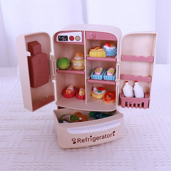 Limited Time Deal karymi Miniature Food Toy Simulation Mini Refrigerator Doll House Kitchen Scene Decoration Funny Children's Play Simulation Refrigerator Kitchen Toy Toys Age 6-8 Savings Week