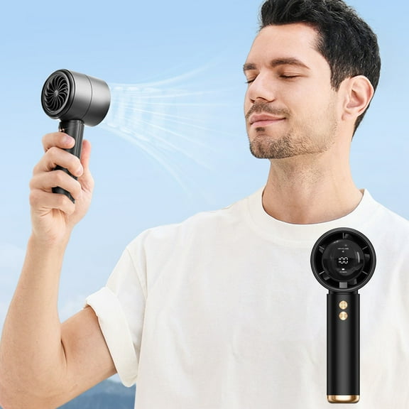 Limited Time Deal karymi New 100 Speed Handheld Fan with USB Charging 3000mAh Mini Portable Turbo Digital Display Small Fan Travel Fan Rechargeable Fan Apartment Essentials