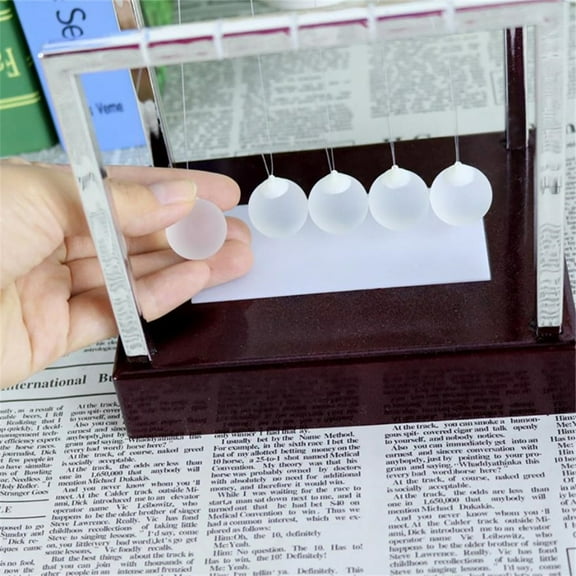 Limited Time Deal karymi Newton's Cradle LED Light Up Energy Science Toy Frosted Glass Balance Balls Home Office Decor Desk Gadget 5.9x5.9x4.7 Inches Party Favors Best Sellers Extra Savings