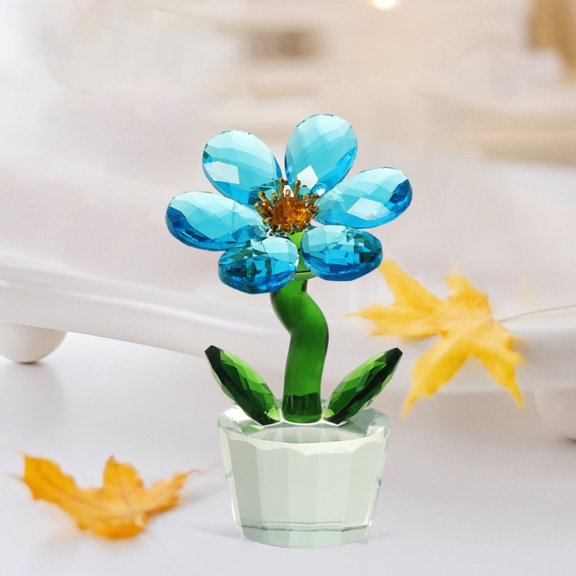 Limited Time Deal karymi Plant Simulation Flower Core Crystal Decoration Porch Office Desktop Decoration Holiday Gift Gifts for Women Weekly flyer Room Decor