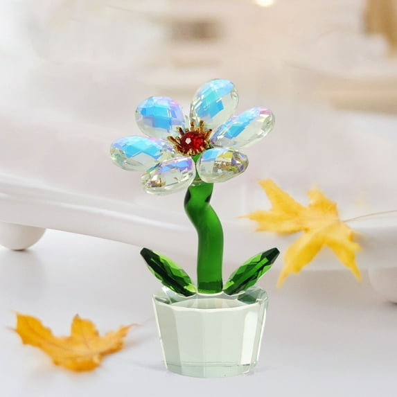 Limited Time Deal karymi Plant Simulation Flower Core Crystal Decoration Porch Office Desktop Decoration Holiday Gift Housewarming Gifts Apartment Essentials Gifts for Women