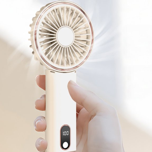 Limited Time Deal karymi Portable Handheld Fan Portable Fan Rechargeable 2000mAh Adjustable 4 Speed Wind Display Electricity in Real USB Rechargeable Foldable Fan with Power Bank Travel Essentials
