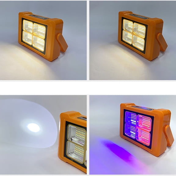 Limited Time Deal karymi Portable Lamp Portable Work Lamp Solar Energy USBEmergency Charging Outdoor Rain Proof Camping Strong Light Camping Gear Room Decor
