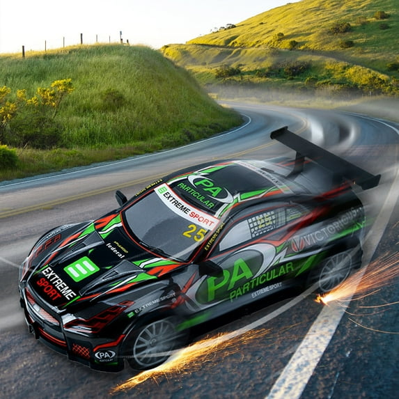 Limited Time Deal karymi Remote Control Car RC Drift Car 4WD 18KM/H High Speed Model Vehicle with LED Lights Spray Rubber Tire Racing Sport Toy Toys for Ages 5-7 Summer Clearance Shop All Savings