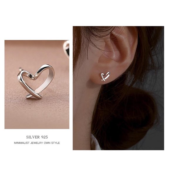 karymi S925 Silvery Earrings Heart Shaped Earrings Cute Earring Jewelry Gifts for Women Birthday Gifts for Women up to 70% off