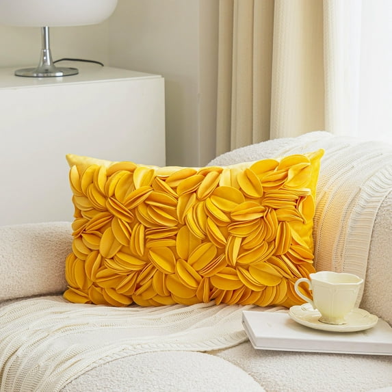 Limited Time Deal karymi Scandinavian Style Solid Color Pillowcover Leaf Pillowcover Soft and Comfortable Sofa Bedroom Decorative Cushion Cover Gifts for Women Hottest Deals up to 90% off