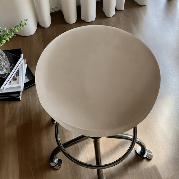 Limited Time Deal karymi Solid Color Elastic Milk Silk Round Stool Cover Bar Lift Chair Cover Upgrade Your Space Soft Elastic Versatile Summer Savings Room Decor Big Savings