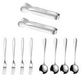 thumbnail image 1 of karymi Stainless Steel Cheese Knife and Spreader 10 PCS Set with Knife Ice Tongs Coffee Spoon and Sugar Tongs Summer Today's, 1 of 6