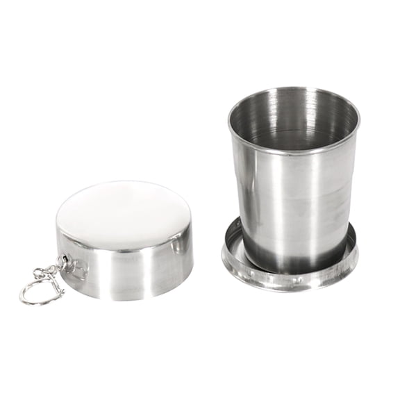 Limited Time Deal karymi Stainless Steel Mouth Cup Folding Water Cup Outdoor Travel Portable Telescopic Cup Metal Wine Glass Gifts for Men Birthday Gifts for Men up to 70% off