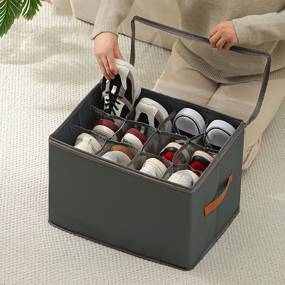 Limited Time Deal karymi Storage Box with Lid for Home Use Fabric Folding Storage Box Multi Grids Wardrobe Underwear and Underwear Sorting Box Birthday Gifts for Women Gifts for Men
