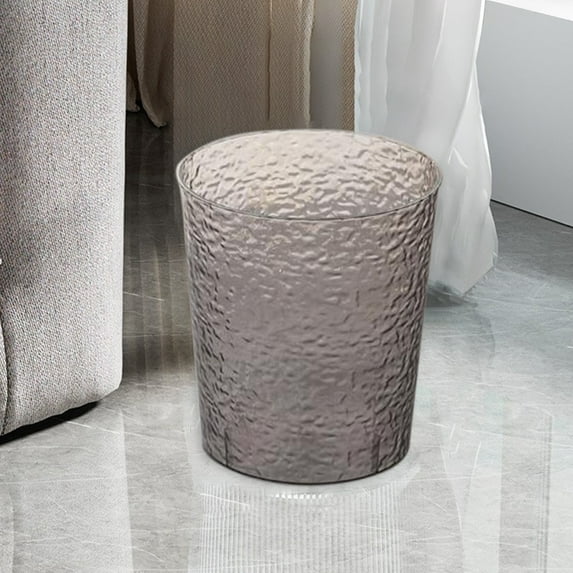 Limited Time Deal karymi Vertical Striped Household Waste Garbage Can Transparent Large Size Rubbish Bin Small Garbage Can Waste Basket Desk Trash Can Bathroom Essentials