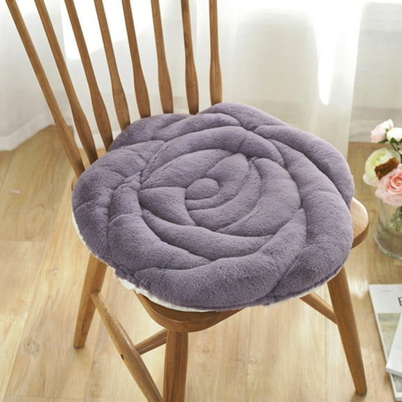 Limited Time Deal karymi Winter Thick Plush Rose Cushion Chair Mat Dining Chair Mat Tatami Mat Floor Mat Size 17.72x17.72 Inches Room Decor Birthday Gifts Gifts for Women