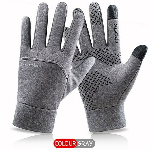 karymi Winter Thickened Warmth and Velvet Non-slip Outdoor Ski Gloves Camping Gear Hiking Accessories