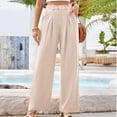 thumbnail image 1 of Limited Time Deal kttectoa Women's Pants Solid Color High Waisted Work Pants for Women Wide Leg Suit Pants Loose Fit Business Casual Long Trousers Pants Office Pants Womens Pants Plus Size, 1 of 6