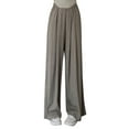 thumbnail image 1 of Limited Time Deal kttectoa Women's Pants Women Plus Size Wide Leg Pants Solid Color Elastic Waist Casual Pants Yoga Pants Summer Comfy Lightweight Loose Pants Women Pants, 1 of 3
