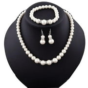 QIYIFUWANG Limited Time Deals Of The Day Natural Freshwater Pearl Necklace Bracelet Earrings fashion Jewelry Set