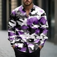 thumbnail image 1 of Limited Time Discount LEBONYARD Henley Sweatshirts for Men Long Sleeve,Men's Fashionable Camouflage Print Casual Long Sleeve Turndown Collar Blouse Shirt Camouflage S, 1 of 5