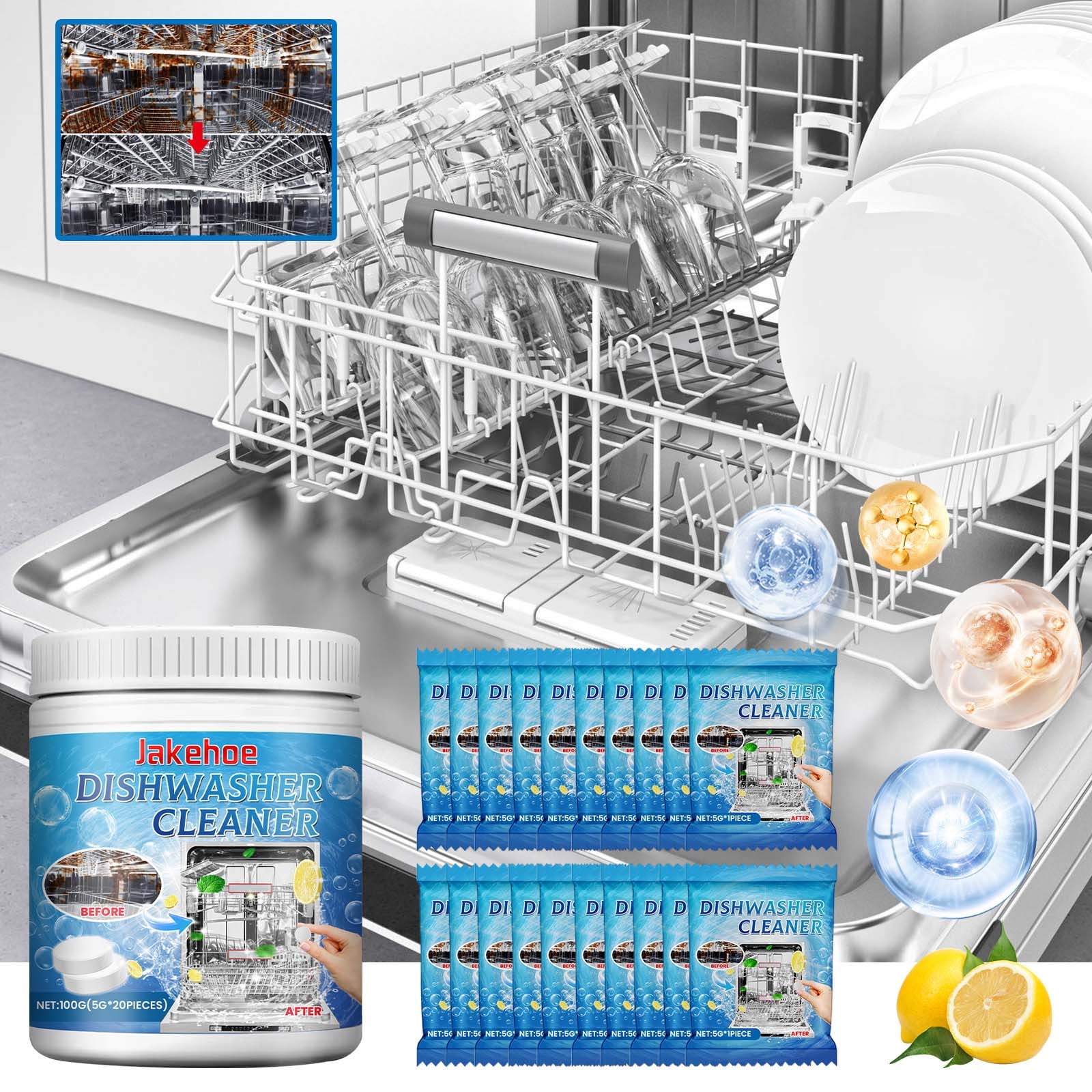 LimitedTime Offer, Dishwasher Cleaning Tablets, 100g Glossy Cleaner