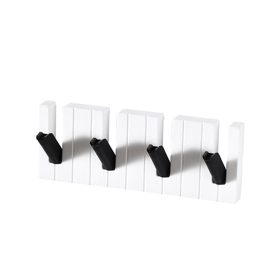 Miayilima Rack 4 Hooks Piano Keys Wall Mounted Coat Rack Wall Decor Hat Storage Rack,1* Piano Rack