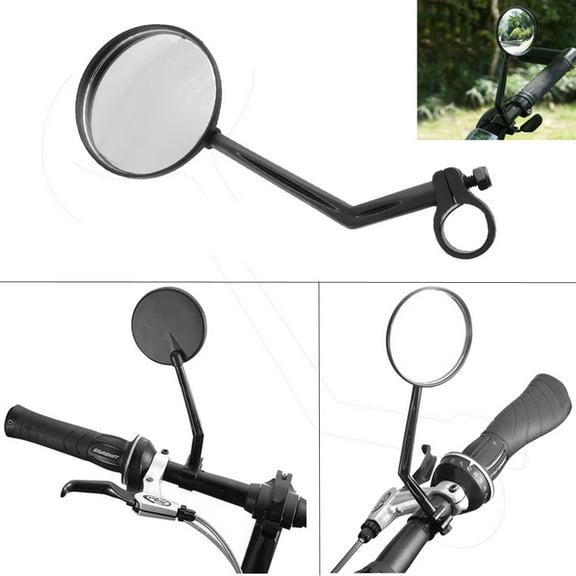 Limited Time Offer, Vsgery Rearview Mirror, Bike Handlebar Mirror, Flexible, Safe, Anti-Slip Design, for Cycling, Commuting, Travel, Durable Plastic, Universal Fit, Road Safety Accessory|a,Black