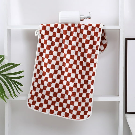Limited Time Offer, Vsgery Red Checkerboard Towels, Thick Home Bath Towels, Quick Dry, Super Absorbent, Bathroom Towels|polyester,White