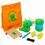 Limited Time Offer! Wobbles Crochet Animal Kit,Crochet Yarn,Knitting Kit, Wobles Crochet Kit - Easy Yarn & Step-by-Step Videos! Craft Your Own Adorable Animal Friend, Perfect for Beginners (Dinosaur)