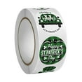 thumbnail image 1 of Limited Time Offers! St Patricks Day Stickers Roll, Lucky Shamrock Four Leaf Clover Green Hat Round Sticker for Envelope Seal Label Card Decor Party Supply Reward Stickers for Kids, 1 of 6