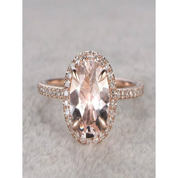 Limited Time Sale: 1.25 Carat Peach Pink Morganite and Diamond Engagement Ring in 10k Rose Gold