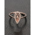 thumbnail image 1 of Limited Time Sale: 1.25 Carat Peach Pink Morganite (pear cut Morganite) and Diamond Engagement Ring in 10k Rose Gold, 1 of 2