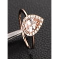 thumbnail image 1 of Limited Time Sale: 1.25 Carat Peach Pink Morganite (pear cut Morganite) and Diamond Engagement Ring in 10k Rose Gold, 1 of 2