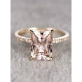 thumbnail image 1 of Limited Time Sale: 1.25 Carat Peach Pink Morganite (princess cut Morganite) and Diamond Engagement Ring in 10k Rose Gold, 1 of 2