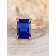 thumbnail image 1 of Limited Time Sale: 1.25 Carat Real Blue Princess Cut Sapphire and Diamond Engagement Ring in 10k Rose Gold for Women on Sale, 1 of 2