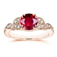 thumbnail image 1 of Limited Time Sale: 1.25 Carat Red Ruby and Diamond Engagement Ring in 10k Rose Gold for Women on Sale, 1 of 3