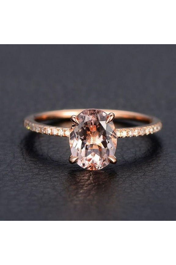 Limited Time Sale 1.25 carat Morganite and Diamond Engagement Ring in 10k Rose Gold for Women