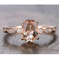 Limited Time Sale 1.25 carat Morganite and Diamond Engagement Ring in 10k Rose Gold for Women