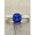 thumbnail image 1 of Limited Time Sale 1.25 carat Sapphire and Diamond Engagement Ring in 10k White Gold for Women, 1 of 2