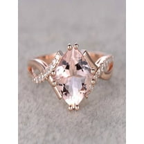 Limited Time Sale 1.25 carat cushion cut Morganite and Diamond Infinity Engagement Ring in 10k Rose Gold for Women