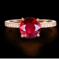 thumbnail image 1 of Limited Time Sale: 1.35 Carat Red Ruby and Diamond Engagement Ring in 10k Rose Gold for Women on Sale, 1 of 3