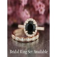 thumbnail image 1 of Limited Time Sale 1.50 carat Black Diamond Halo Bridal Ring Set Wedding Ring Set in 10k Rose Gold for Women on Affordable price, 1 of 2