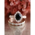 thumbnail image 1 of Limited Time Sale 1.50 carat Black Diamond Halo Bridal Ring Set Wedding Ring Set in 10k Rose Gold for Women on Affordable price, 1 of 2