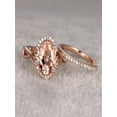 thumbnail image 1 of Limited Time Sale 1.50 carat Morganite & Diamond Wedding Bridal Ring Set in 10k Rose Gold, One Engagement Ring & Wedding Band, 1 of 2