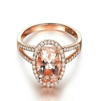Limited Time Sale 1.50 carat Morganite (Oval cut Morganite) and Diamond Halo Engagement Ring in 10k Rose Gold for Women