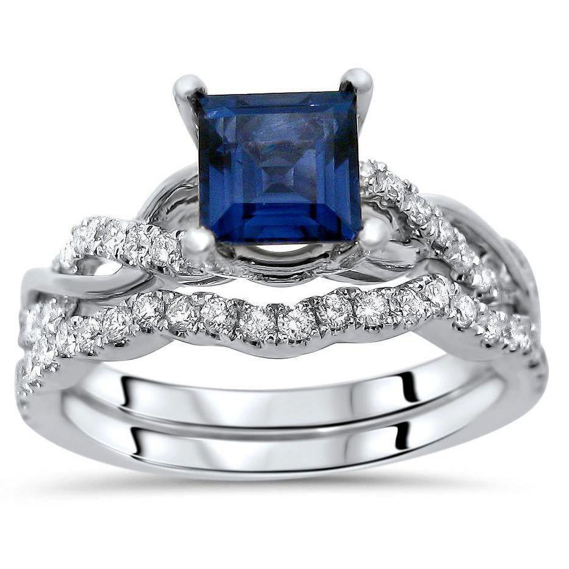 Limited Time Sale 1.50 carat Sapphire and Diamond Engagement Bridal ...