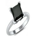 thumbnail image 1 of Limited Time Sale 1 Carat Real Princess Cut Black Diamond Moissanite Solitaire Engagement Ring For Women In 10K White Gold, Under Dollar 300, 1 of 2