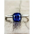 thumbnail image 1 of Limited Time Sale 1 carat cushion cut Sapphire Engagement Ring in 10k White Gold for Women, 1 of 2